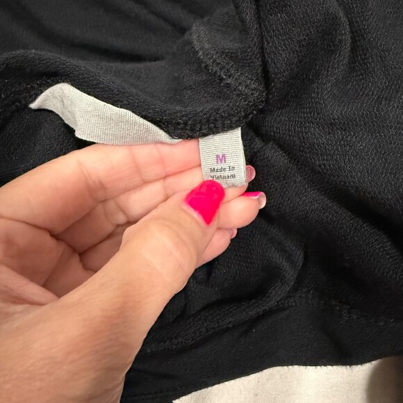 Athleta Studio Ribbed Hoodie Pullover Black Size M - Picture 6 of 10